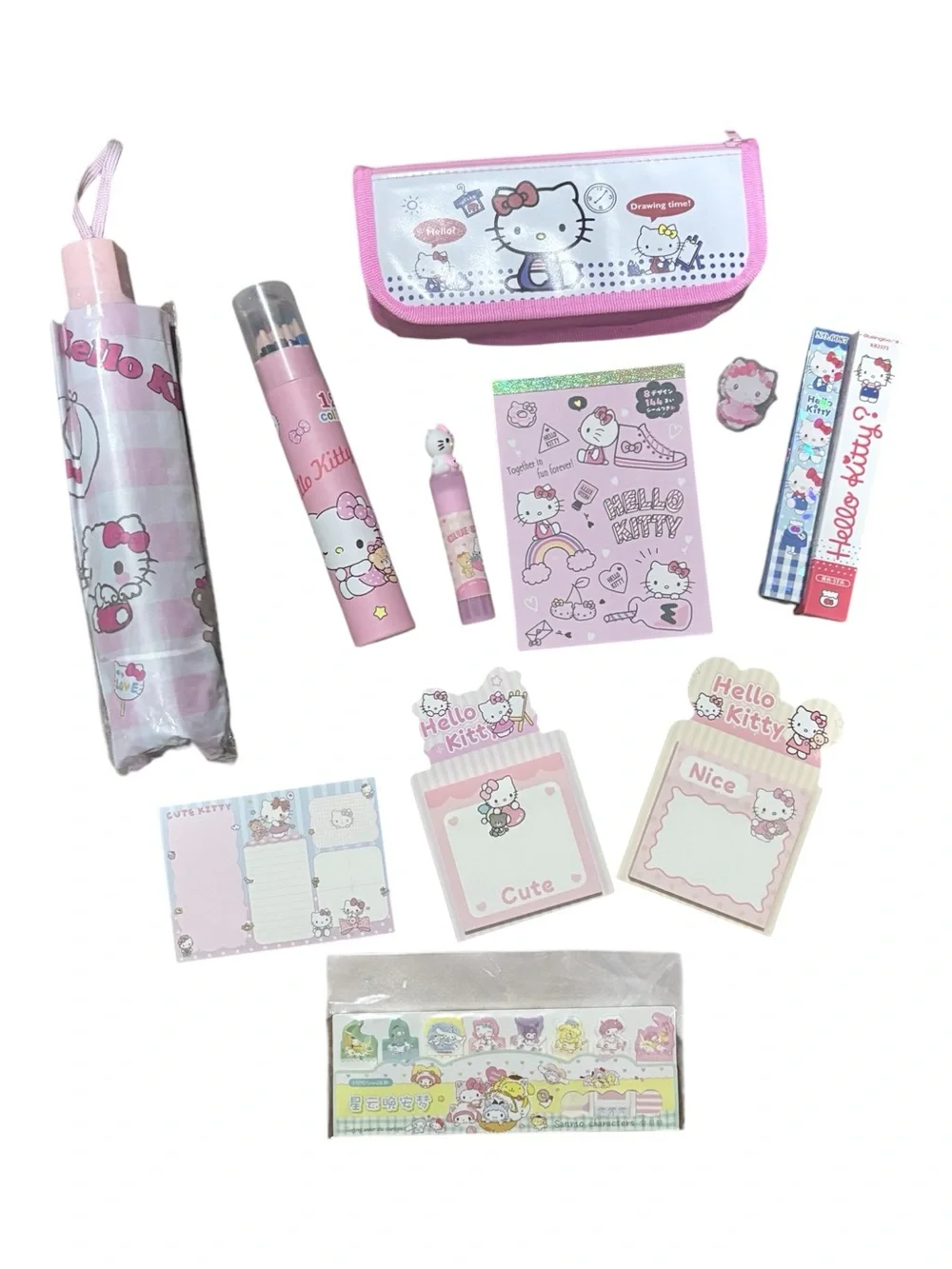 Hello Kitty Sanrio Stationery & Accessories Bundle